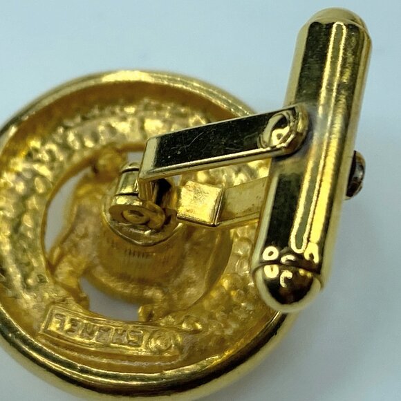 Chanel Goldtone Metal CC Cut-Out men's cufflinks Authentic in box GS324 - Picture 6 of 6